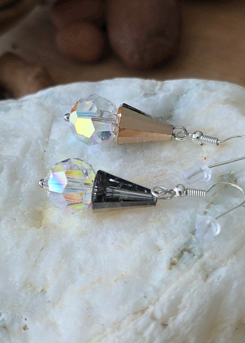 Beyaz Renkli Midi Boncuklu Küpe - Görsel 10