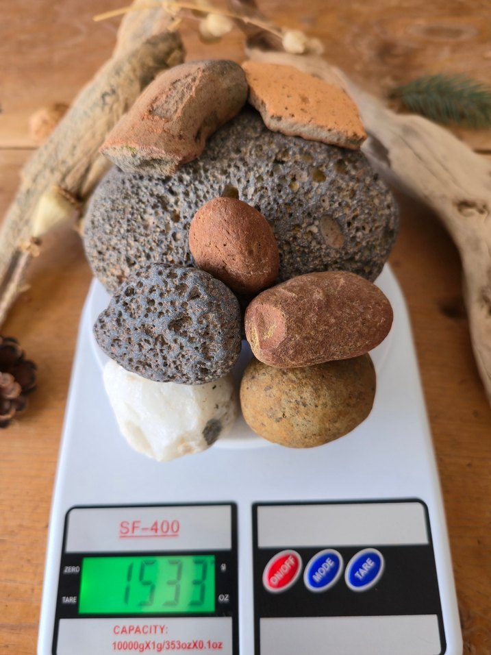 Dekoratif Gözenekli Gri Taş ve Doğal Objeler - Görsel 5