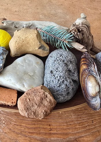 Gri ve Turkuaz Doğal Taş Dekorasyonu - Görsel 3