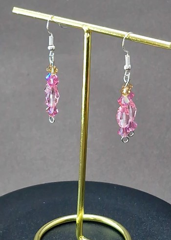 Beden pembe Renk Swarovski Küpe