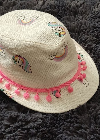 Çocuk Renkli Bohem Püsküllü Şapka - Görsel 2