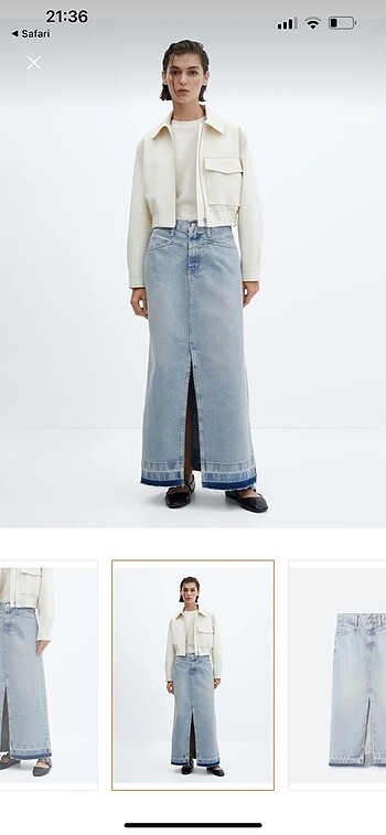 Mango denim kot etek