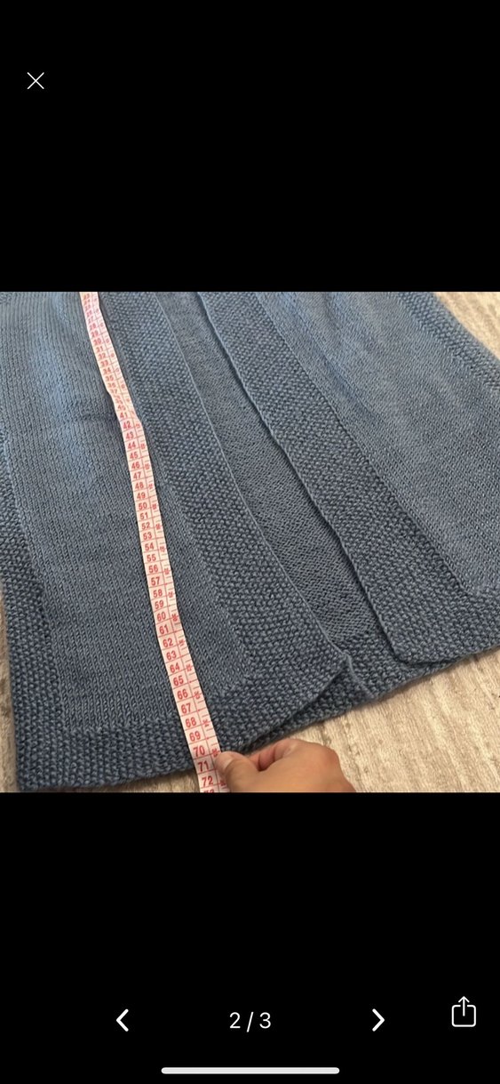 Mavi Örgü Kadın Yelek - Görsel 2