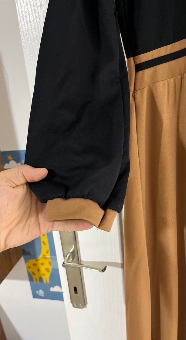 Kahverengi siyah elbise - Görsel 4