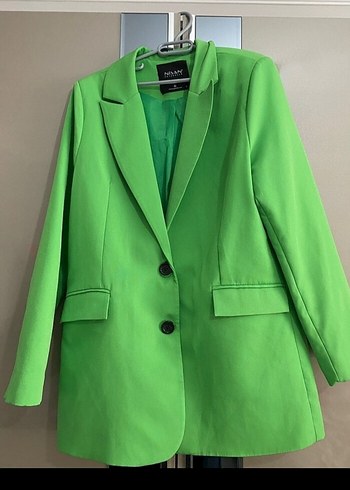 Parlak Yeşil Kadın Blazer Ceket - Görsel 2