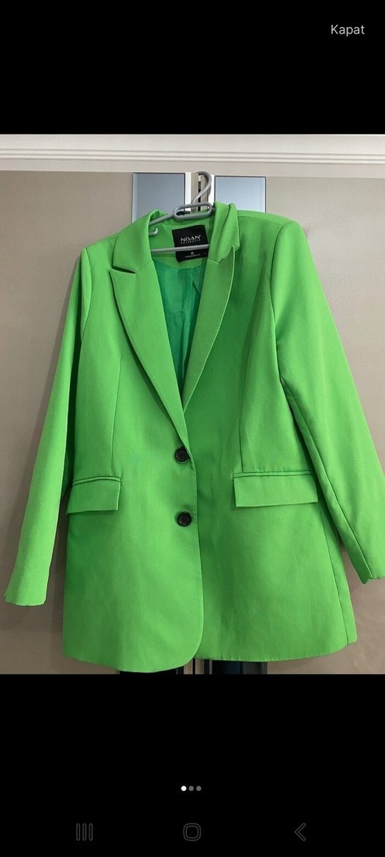 Parlak Yeşil Kadın Blazer Ceket - Görsel 2