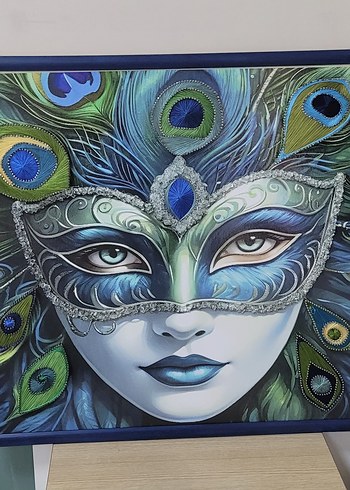 Peacock Desenli Kadın Maskesi - Görsel 3