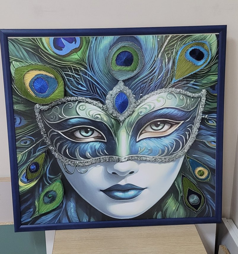 Peacock Desenli Kadın Maskesi - Görsel 3