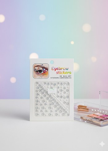 Beyaz Yıldız Tasarımlı Yüz Stickerları