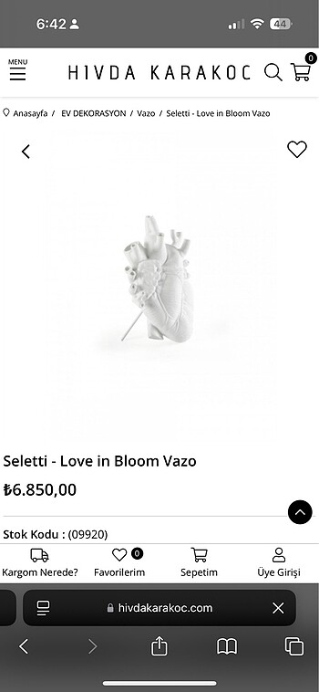 Beden beyaz Renk Seletti love in bloom vazo