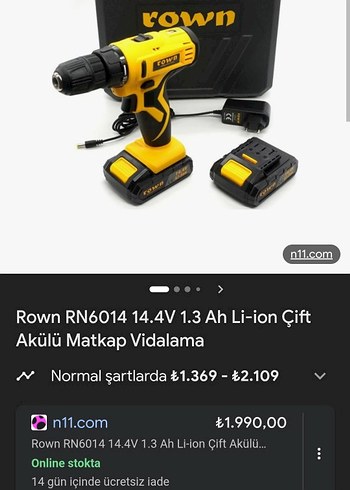 Rown RN6014 Sarı Kablosuz Matkap - Görsel 5