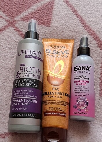 Loreal paris saç kremi+urban biotin&coffein tonic sprey+ isana s