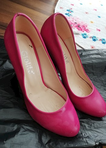 Fuşya Kadın Kalın Topuklu Stiletto - Görsel 4