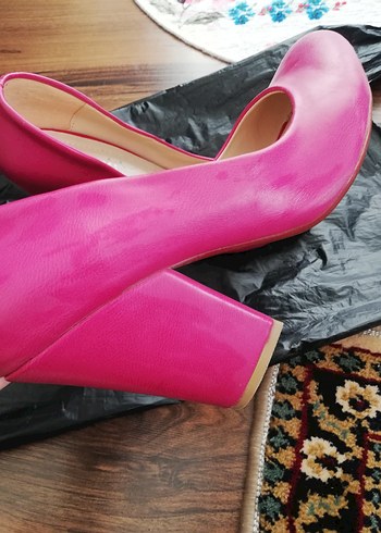 Fuşya Kadın Kalın Topuklu Stiletto - Görsel 6