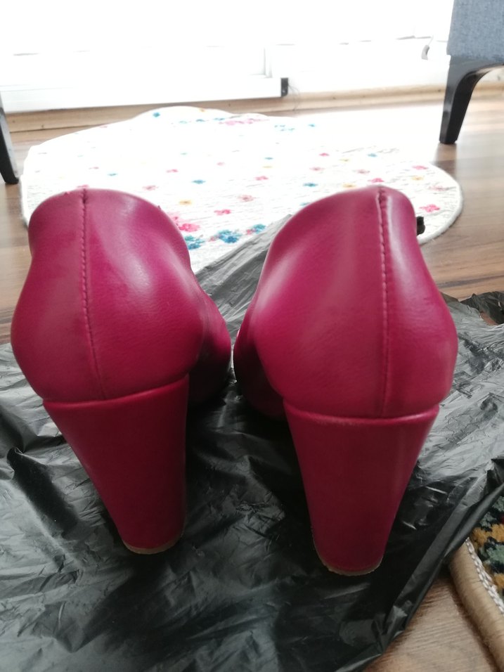 Fuşya Kadın Kalın Topuklu Stiletto - Görsel 2