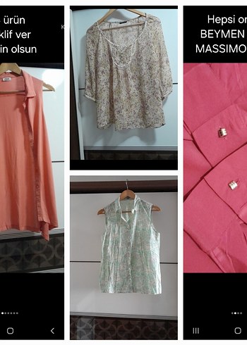 MASSIMO DUTTI ve BEYMEN CLUB. 4 ürün teklif ver senin olsun.