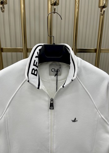 xl Beden Beymen Beyaz Fermuarlı Erkek Sweatshirt