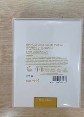 Beden Giardini Di Toscana Bianco Oro 100 Ml Edp Parfüm