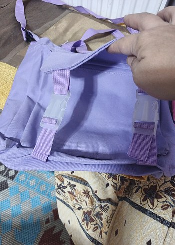 Beden mor Renk Pastel Mor Desenli Bebek Çantası