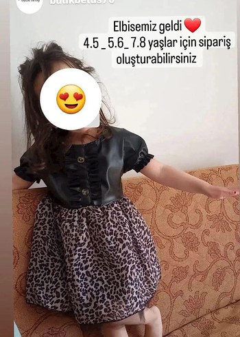 Düğmeli, Leopar Desenli Deri Kız Elbise