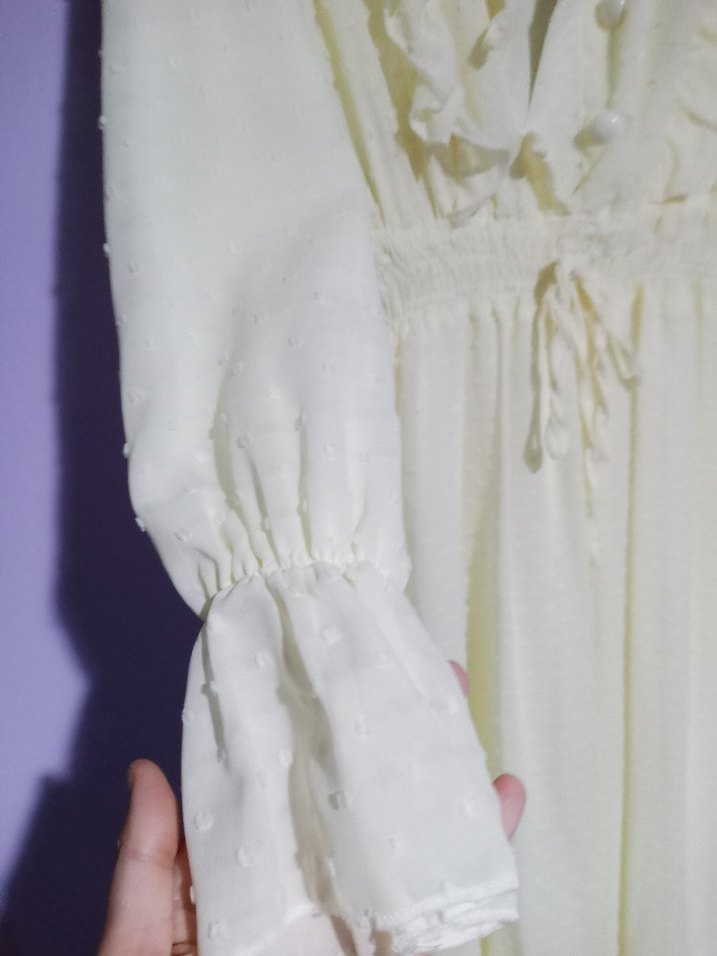 limon sarısı elbise - Görsel 3