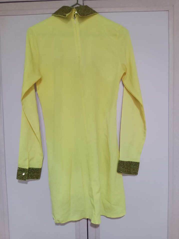 Uzun Kollu Sarı Tunik - Görsel 2