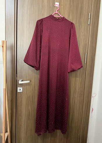 Bordo Abiye Elbise