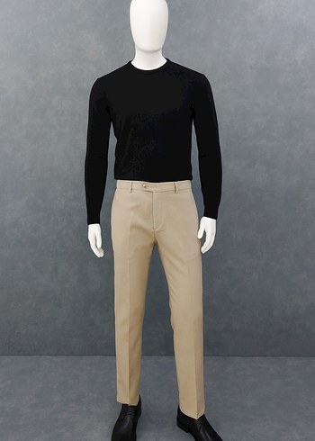 Bej Pamuklu Regular Fit Erkek Pantolon - Görsel 2