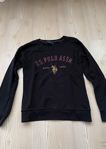 U.S Polo Assn. Siyah Bisiklet Yaka Sweatshirt