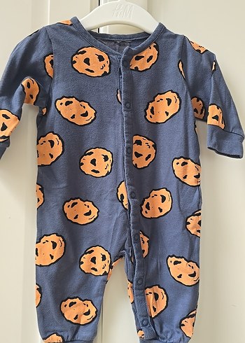 H&M kurabiye desenli antrasit Bebek Tulumu