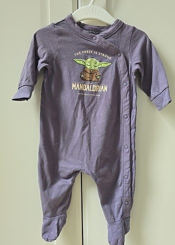 Mandalorian Baskılı Mor Bebek Tulum
