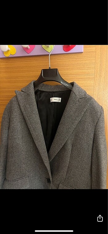 38 Beden Mango yün gri blazer