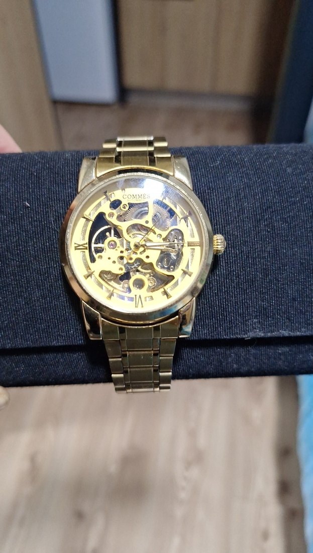 Parlak Altın Renk Modern Klasik Erkek Saati - Görsel 2