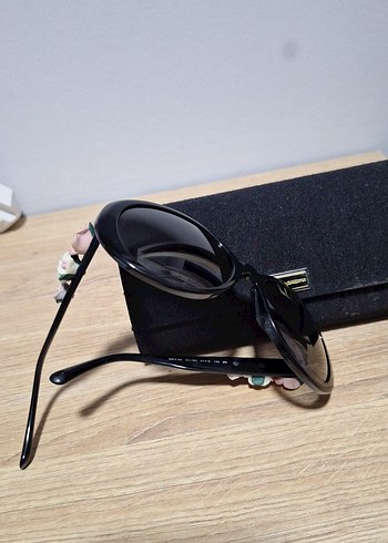 D&G orjinal marka Çiçek Detaylı Kemerli Siyah Kadın Gözlüğü - Görsel 4