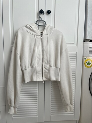Defacto Defacto beyaz korse görünümlü fermuarlı sweatshirt