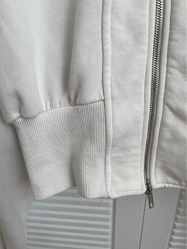 m Beden beyaz Renk Defacto beyaz korse görünümlü fermuarlı sweatshirt