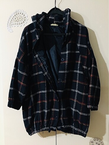 Collection B Bayan kapşonlu kaşe kaban
