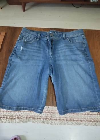 Marks & Spencer Kadın Mavi Denim Midi Şort marks Spencer