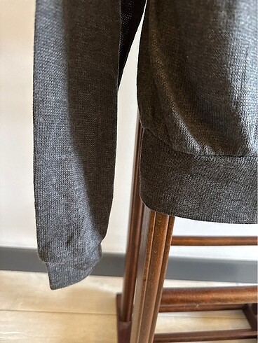 İnce koyu gri hırka - Görsel 3