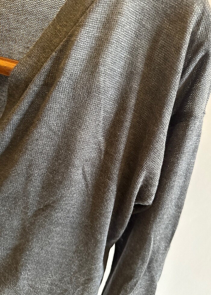 İnce koyu gri hırka - Görsel 2