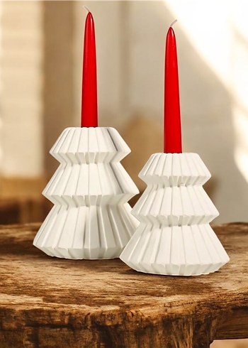 Yılbaşı temalı şamdan çam ağacı mumluk - Görsel 2