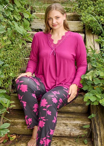 Leopar Desenli Uzun Kollu Kadın Pijama Takımı - Görsel 4