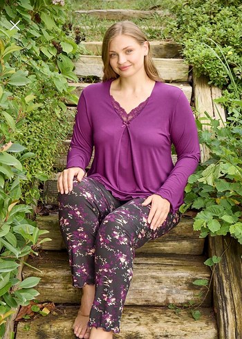 Leopar Desenli Uzun Kollu Kadın Pijama Takımı - Görsel 5