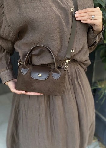 Kahverengi Süet Kadın El Çantası - Görsel 2