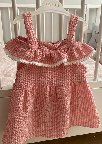 Pembe Kız Çocuk Fırfırlı Elbise - Görsel 2