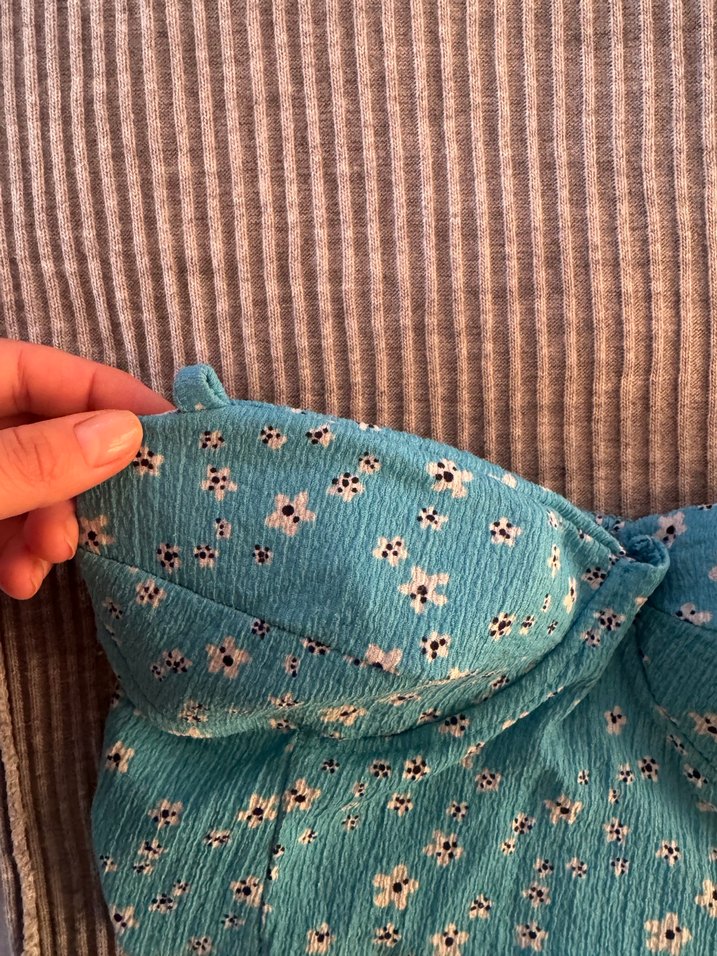 Çiçek Desenli Turkuaz Straplez Bustiyer - Görsel 3