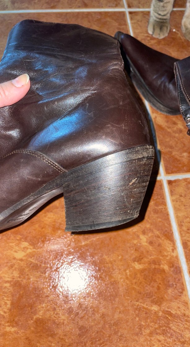 Kahverengi vintage sivri burun bot - Görsel 5