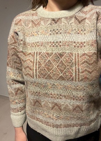 etnik desenli vintage kazak - Görsel 3