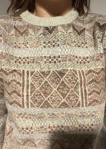 etnik desenli vintage kazak - Görsel 2