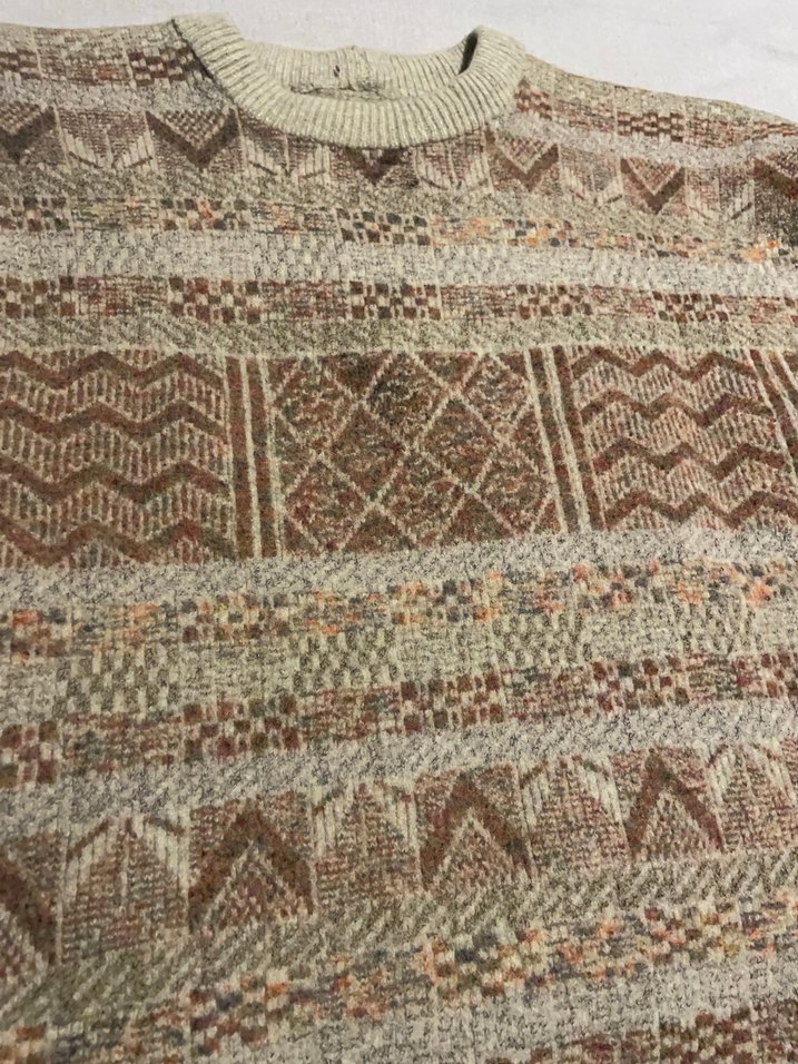 etnik desenli vintage kazak - Görsel 4